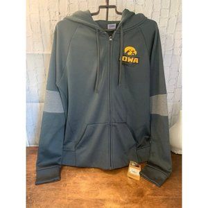 University Iowa Hawkeye Full Zip Jacket HOOD LINED Football Sports Team